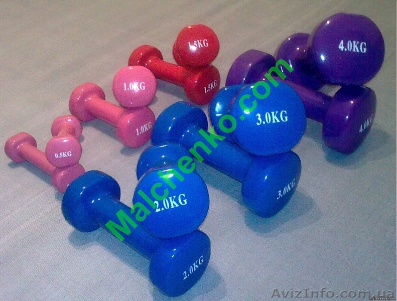 Гантели неразборные виниловые 0,5 - 4 кг  - <ro>Изображение</ro><ru>Изображение</ru> #1, <ru>Объявление</ru> #243498