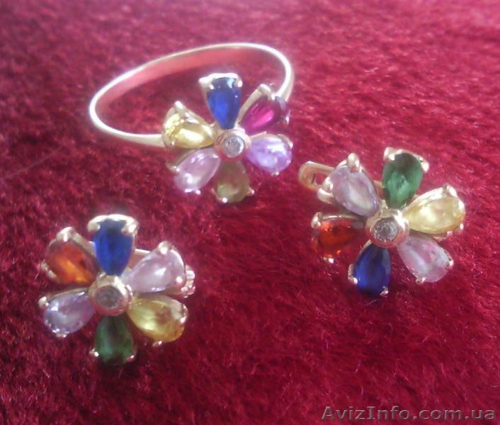 Продам набор золото585пробы+цветной цирконий - <ro>Изображение</ro><ru>Изображение</ru> #1, <ru>Объявление</ru> #248994