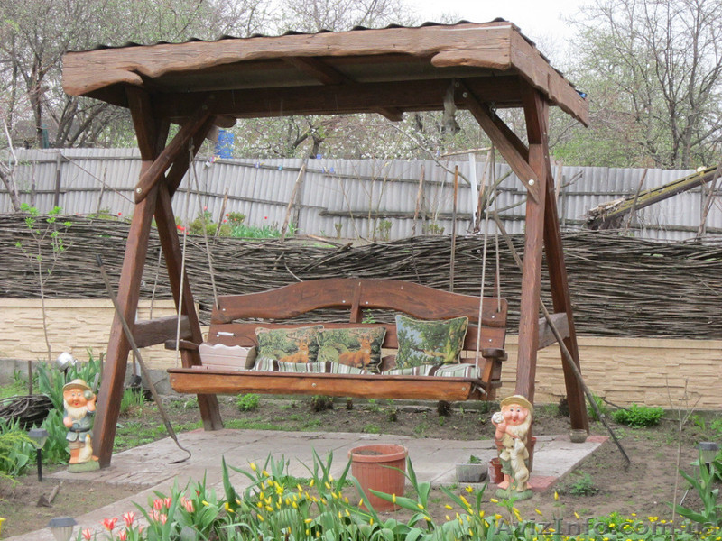 Садовые качели из дерева - <ro>Изображение</ro><ru>Изображение</ru> #1, <ru>Объявление</ru> #884536
