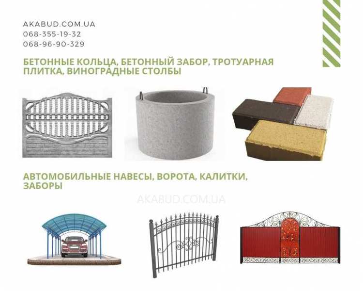 Бетонные кольца. Еврозабор. Ворота. Калитки. Навесы. Перила. - <ro>Изображение</ro><ru>Изображение</ru> #1, <ru>Объявление</ru> #1659295