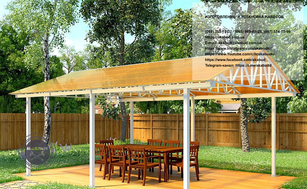 Навесы из поликарбоната, профнастила, металлочерепицы. - <ro>Изображение</ro><ru>Изображение</ru> #1, <ru>Объявление</ru> #1718511