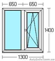Пластиковое окно Rehau 1300x1400 мм - <ro>Изображение</ro><ru>Изображение</ru> #1, <ru>Объявление</ru> #1545164