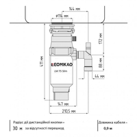 Измельчитель пищевых отходов LEOMIKAO LM-75 Slim (Диспоузер) - <ro>Изображение</ro><ru>Изображение</ru> #2, <ru>Объявление</ru> #1751427