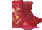 Зимние сапоги ТМ BG красные цветы #454542