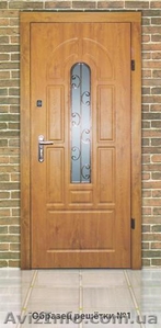 металлическая дверь с витражом, ковкой и МДФ накладками  - <ro>Изображение</ro><ru>Изображение</ru> #1, <ru>Объявление</ru> #806709