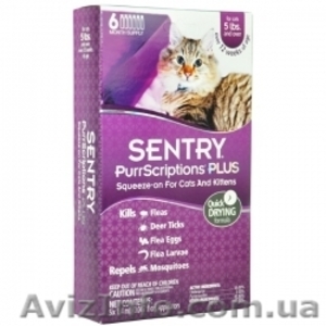 SENTRY ПУРРСКРИПШНС (PurrScriptions) капли от блох и клещей для кошек от 2,2 кг - <ro>Изображение</ro><ru>Изображение</ru> #1, <ru>Объявление</ru> #855485