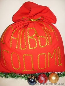 Новогодний мешок. Мешок Деда Мороза. 60 на 68 см.