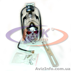 Стоп фонарь Череп хромированный тюнинг на мотоцикл