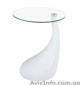 Журнальный дизайнерский столик Перла, цвет белый, стекло прозрачное - <ro>Изображение</ro><ru>Изображение</ru> #1, <ru>Объявление</ru> #1268725