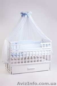 Лучший набор для сна! Весь комплект с кроваткой маятник + постельный набор 8 эл 