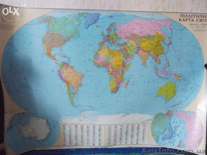  Настенные карты Мира,Украины, Европы, Детские, Политические. Большой выбор - <ro>Изображение</ro><ru>Изображение</ru> #1, <ru>Объявление</ru> #1522565