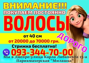 Куплю волосы дорого в Днепре Покупка волос - <ro>Изображение</ro><ru>Изображение</ru> #1, <ru>Объявление</ru> #1667039