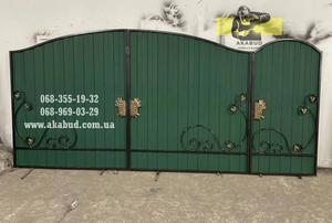 Кованые ворота с профнастилом. Распашные ворота с профнастилом - <ro>Изображение</ro><ru>Изображение</ru> #8, <ru>Объявление</ru> #1742716