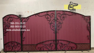 Кованые ворота с профнастилом. Распашные ворота с профнастилом - <ro>Изображение</ro><ru>Изображение</ru> #9, <ru>Объявление</ru> #1742716