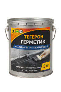 ТЕГЕРОН Герметик ЭКОБИТ ведро 5, 0 кг мастика бутилкаучуковая ДСТУ Б В.2.7-77-98  #1752311