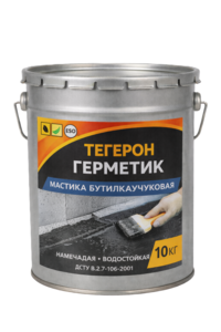 ТЕГЕРОН Герметик ЭКОБИТ ведро 10 кг мастика бутилкаучуковая ДСТУ Б В.2.7-77-98  #1752312