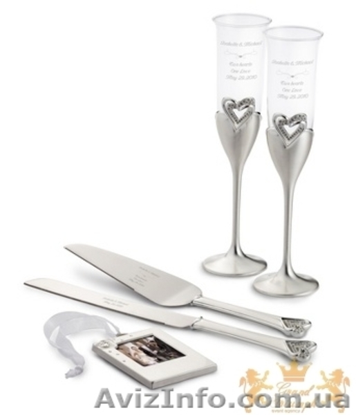 Свадебные бокалы, приборы для торта класса DeLuxe - <ro>Изображение</ro><ru>Изображение</ru> #5, <ru>Объявление</ru> #504572