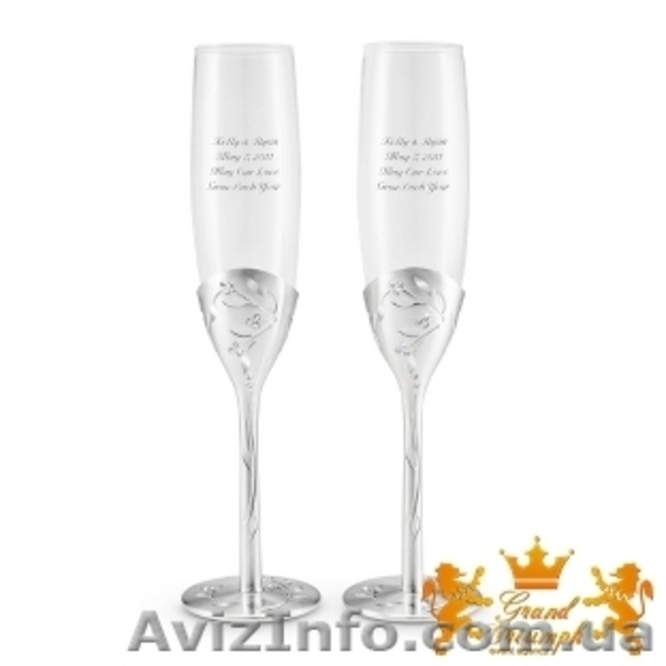 Свадебные бокалы, приборы для торта класса DeLuxe - <ro>Изображение</ro><ru>Изображение</ru> #6, <ru>Объявление</ru> #504572