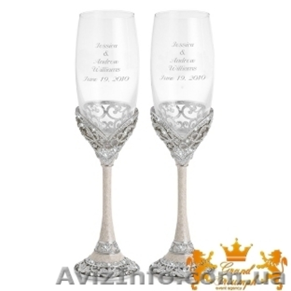 Свадебные бокалы, приборы для торта класса DeLuxe - <ro>Изображение</ro><ru>Изображение</ru> #3, <ru>Объявление</ru> #504572