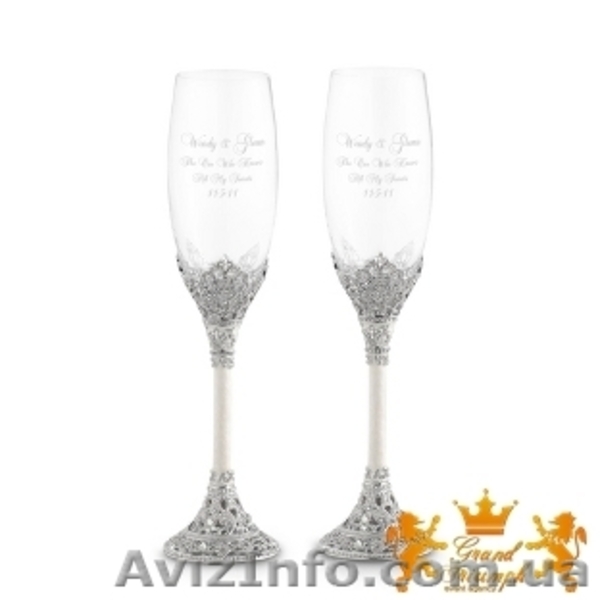 Свадебные бокалы, приборы для торта класса DeLuxe - <ro>Изображение</ro><ru>Изображение</ru> #4, <ru>Объявление</ru> #504572