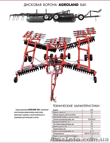 Дисковая Борона Agroland Б40 (аналог JOHN DEERE 637) - <ro>Изображение</ro><ru>Изображение</ru> #2, <ru>Объявление</ru> #557808