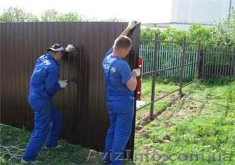 Изготовление, установка, забора из проф. листа, кирпичная кладка - <ro>Изображение</ro><ru>Изображение</ru> #3, <ru>Объявление</ru> #990837