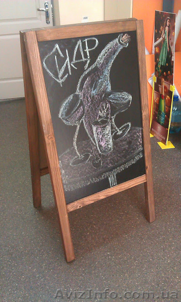 Меловой деревянный штендер для кафе, баров, ресторанов. - <ro>Изображение</ro><ru>Изображение</ru> #3, <ru>Объявление</ru> #1071426