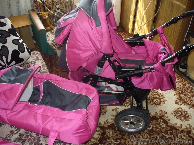 Коляска детская "adbor" розовая - <ro>Изображение</ro><ru>Изображение</ru> #3, <ru>Объявление</ru> #1273756