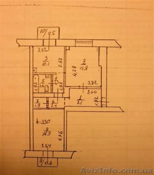 Двухкомнатная СТАЛИНКА 62 кв.м. на пр. Карла Маркса. - <ro>Изображение</ro><ru>Изображение</ru> #7, <ru>Объявление</ru> #1548935