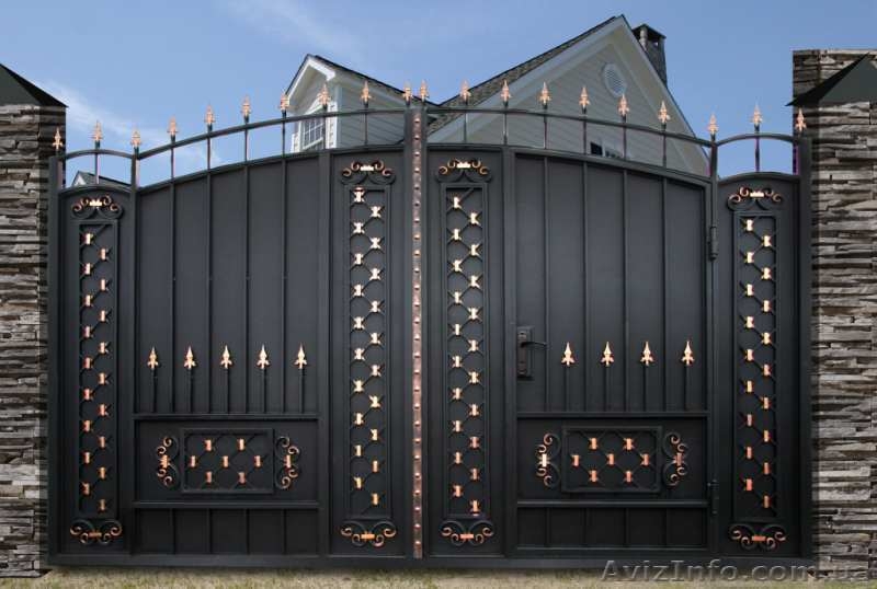 Ворота из профлиста с ковкой, калитки, заборы, Кривой Рог - <ro>Изображение</ro><ru>Изображение</ru> #3, <ru>Объявление</ru> #1627453