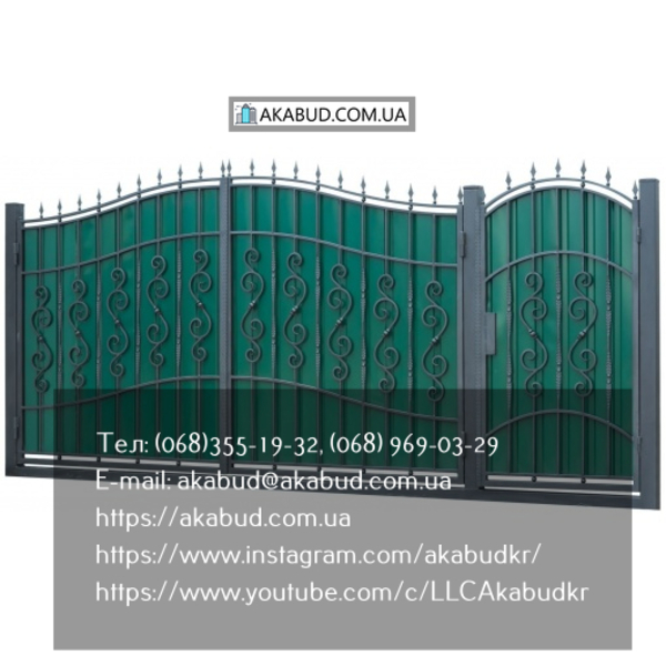 Ворота распашные на заказ в Кривом Роге.  Ворота распашные из профнастила - <ro>Изображение</ro><ru>Изображение</ru> #3, <ru>Объявление</ru> #1708665