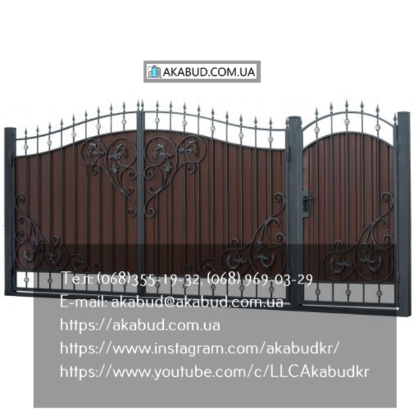 Ворота распашные на заказ в Кривом Роге.  Ворота распашные из профнастила - <ro>Изображение</ro><ru>Изображение</ru> #9, <ru>Объявление</ru> #1708665