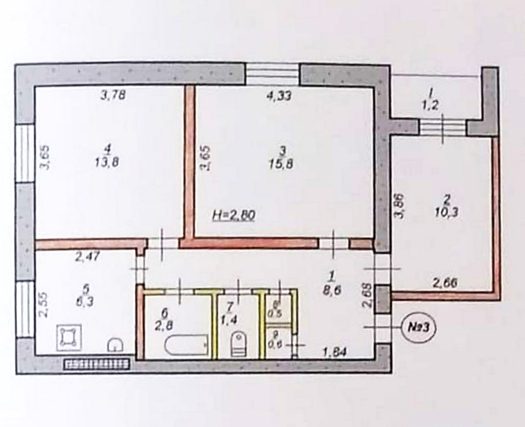 3-х комнатная сталинка на ул Вадима Гутова (Постешева) - <ro>Изображение</ro><ru>Изображение</ru> #9, <ru>Объявление</ru> #1713247