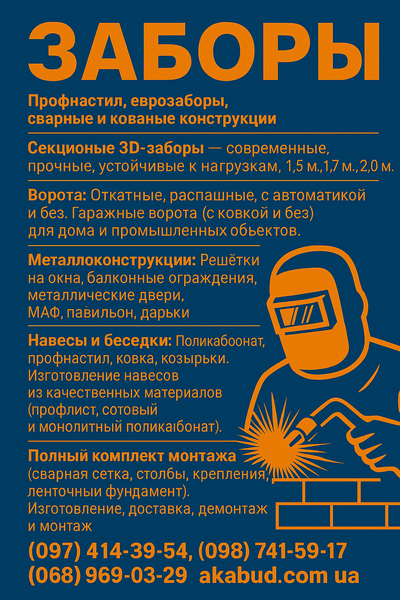Заборы • ворота • навесы • металлоконструкции - <ro>Изображение</ro><ru>Изображение</ru> #1, <ru>Объявление</ru> #1748627