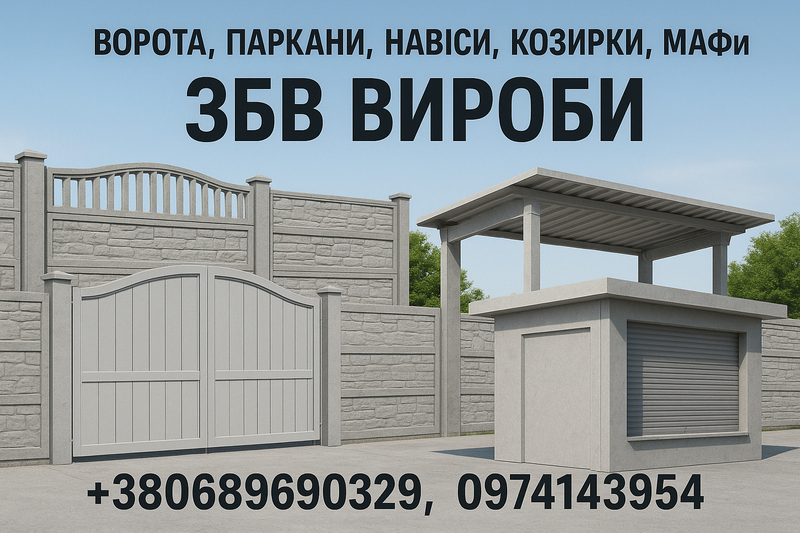 Ворота, паркани, навіси, козирки, МАФи. ЗБВ вироби - <ro>Изображение</ro><ru>Изображение</ru> #1, <ru>Объявление</ru> #1750676