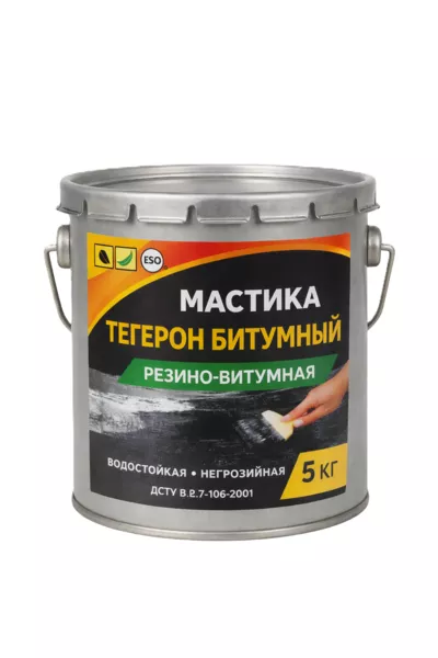 ТЕГЕРОН Битумный ЭКОБИТ ведро 5,0 кг мастика резино-битумная  - <ro>Изображение</ro><ru>Изображение</ru> #1, <ru>Объявление</ru> #1752270