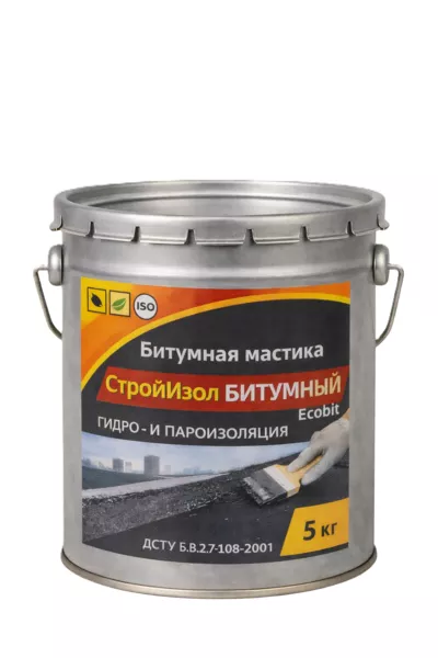 Битумная мастика СтройИзол Битумный ЭКОБИТ ведро 5,0 кг ДСТУ Б В.2.7-108-2001 - <ro>Изображение</ro><ru>Изображение</ru> #1, <ru>Объявление</ru> #1752715