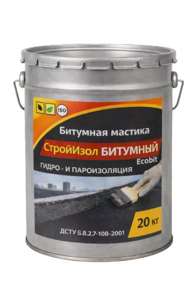 Битумная мастика СтройИзол Битумный ЭКОБИТ ведро 20,0 кг ДСТУ Б В.2.7-108-2001 - <ro>Изображение</ro><ru>Изображение</ru> #1, <ru>Объявление</ru> #1752717