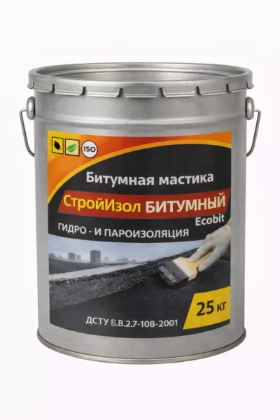 Битумная мастика СтройИзол Битумный ЭКОБИТ ведро 25,0 кг ДСТУ Б В.2.7-108-2001 - <ro>Изображение</ro><ru>Изображение</ru> #1, <ru>Объявление</ru> #1752718