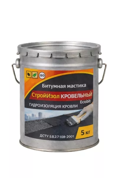 Битумная мастика ведро 5,0 кг СтройИзол Кровельный Ecobit  - <ro>Изображение</ro><ru>Изображение</ru> #1, <ru>Объявление</ru> #1752797